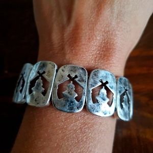 NEW! Bracelet Western Bracelet Country 2 Pistol Cutout Stretch Cowgirl Rodeo